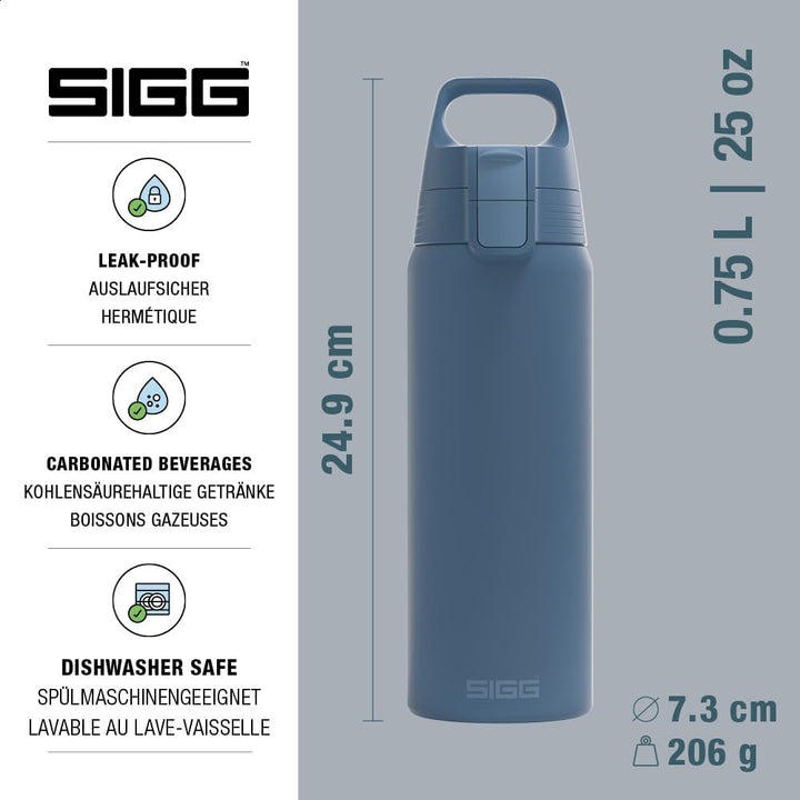 Sigg - Edelstahl Trinkflasche - Shield ONE - Für Kohlensäurehaltige Getränke Geeignet - Auslaufsiche