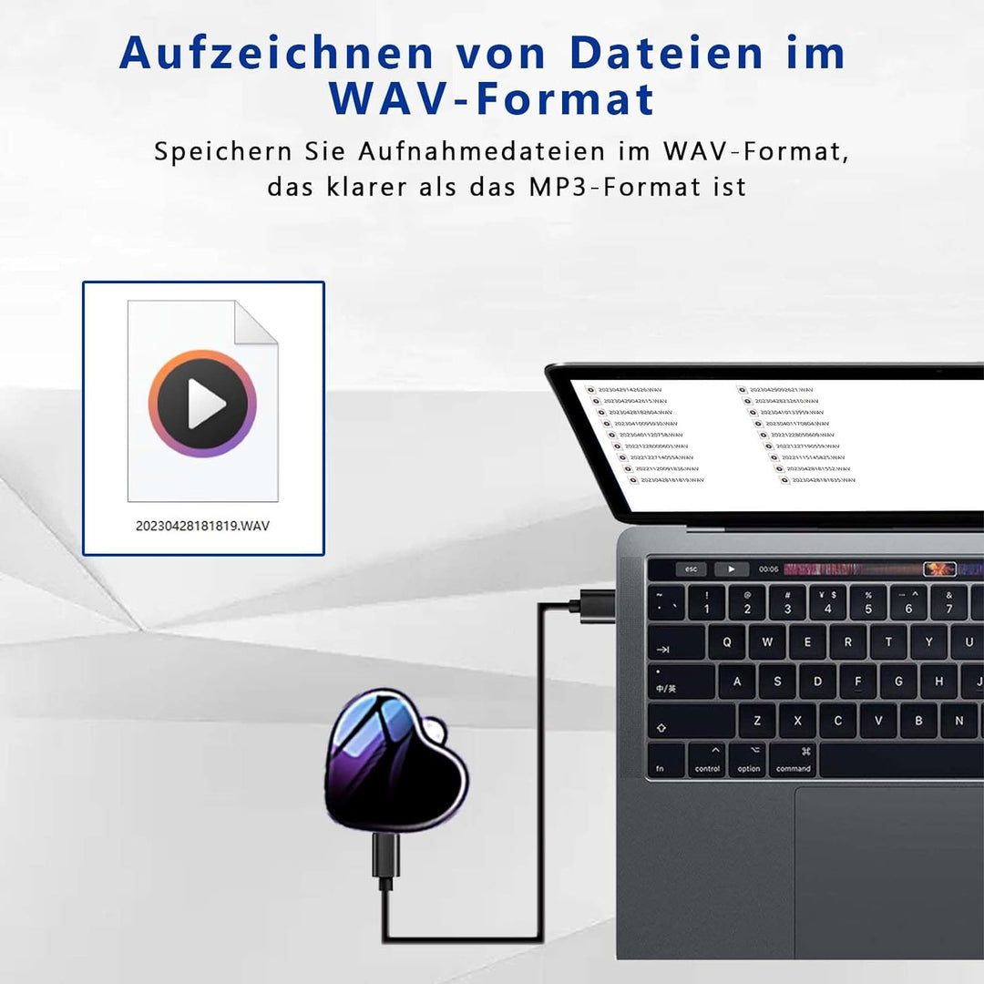 Diktiergerät Mini,Aussehen der Halskette,Aufnahmegerät Spionage,Spion abhörgerät,Spion digital Voice