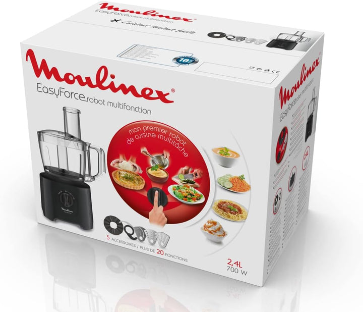 Moulinex Küchenmaschine Easy Force 700 W, einfach zu bedienen, Küchenmaschine mit mehr als 20 Funkti