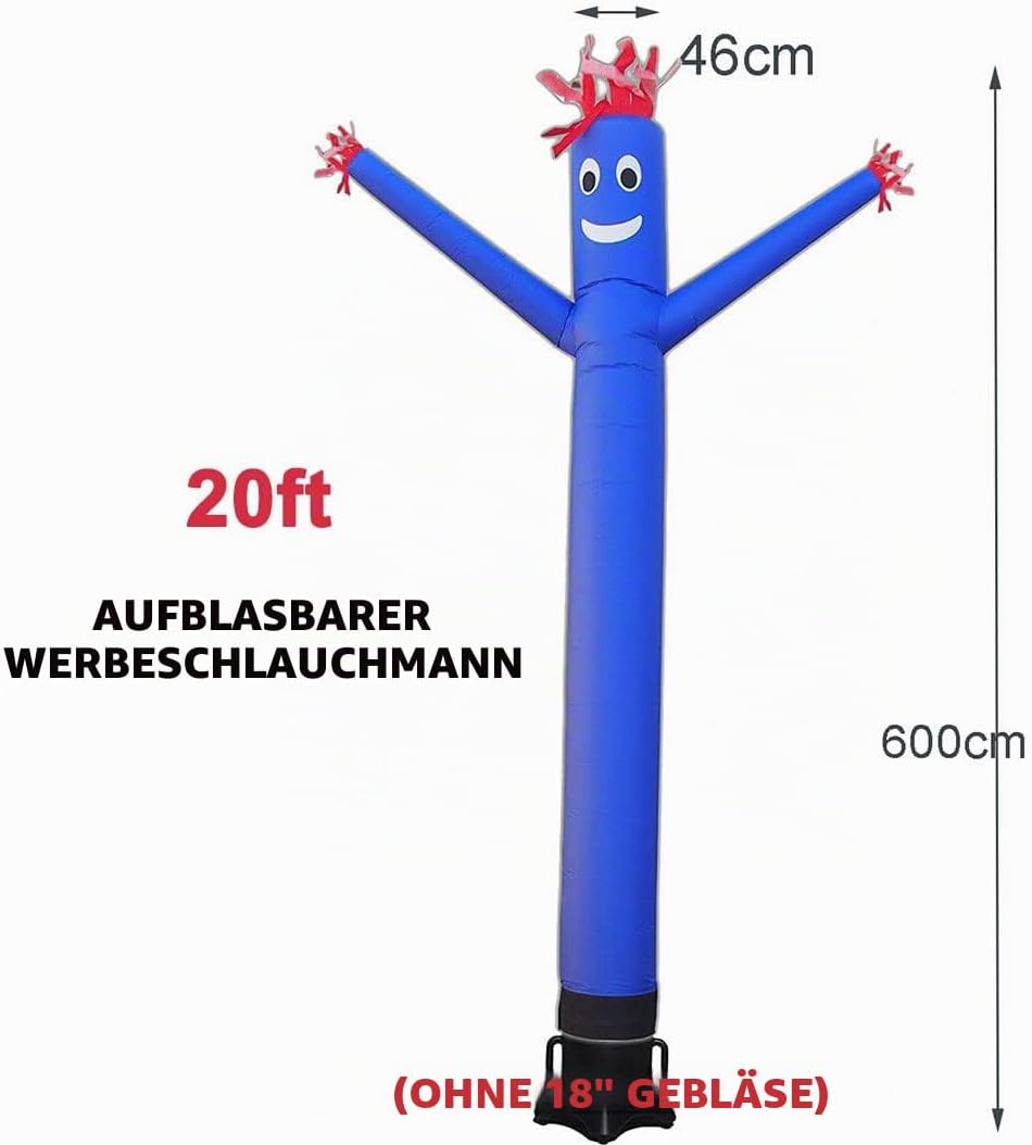Hi Suyi 20 ft Aufblasbare Werbung Air Handpuppe T?nzerin Sky Fly Tube Man Wind Dancer, Blau (Kein Ge