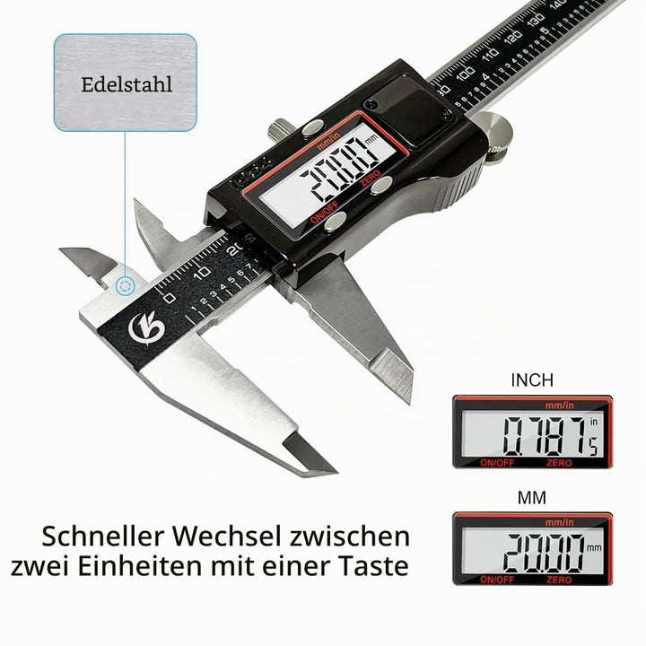 KETOTEK Messschieber Digital Schieblehre IP54 Wasserdichte Staubdicht, Elektronische Edelstahl Messl
