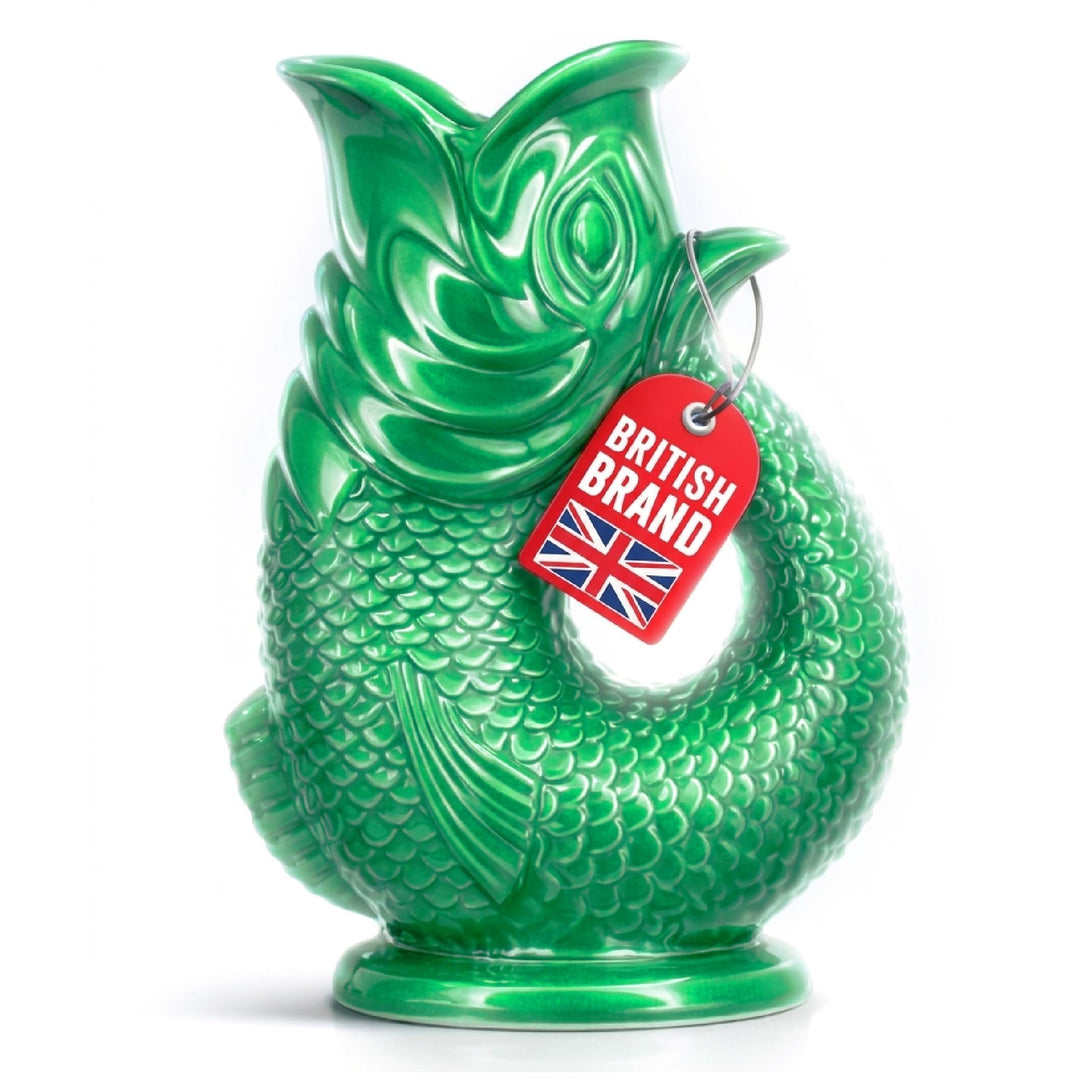 Bubble Jug | Wasserkaraffe | Keramikkrug in Fischform | 1,5 L | Ozeangrün Ozeangrün 1.5L, Ozeangrün