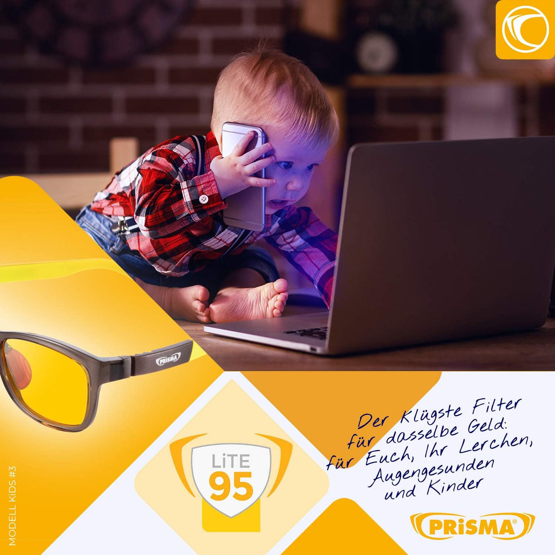 PRiSMA KIDS Blaulichtfilterbrille für Kinder mit LiTE95 Blaulichtfilter, Kinderbrille K3704 mit 95%