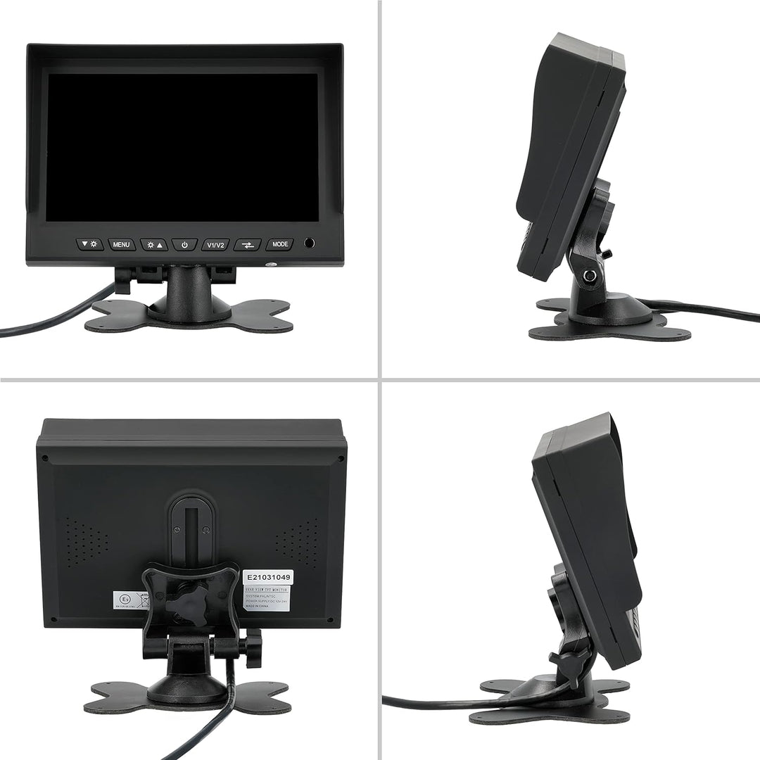 VSG24 13114 – 7“ Profi Transporter Rückfahrmonitor, TFT Monitor inkl. Zubehör, e-Zulassung, Distanzl