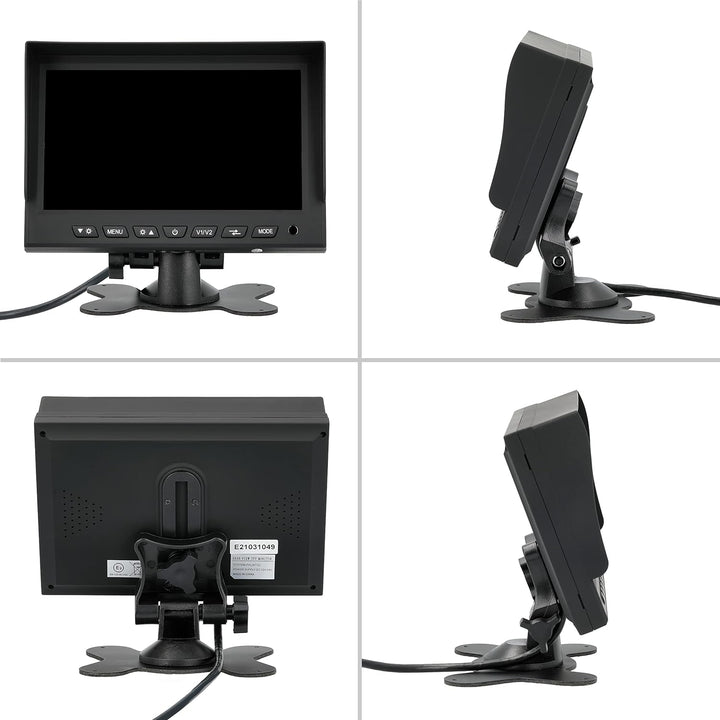 VSG24 13114 – 7“ Profi Transporter Rückfahrmonitor, TFT Monitor inkl. Zubehör, e-Zulassung, Distanzl