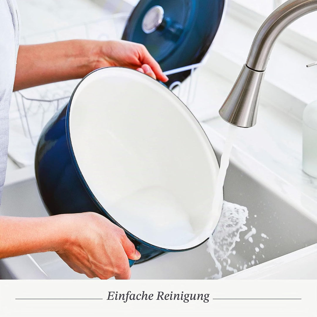 Merten & Storck Dutch Oven Runder Schmortopf, 26cm/5 Liter, Tiefblau mit Farbverlauf 26cm/5L Tiefbla