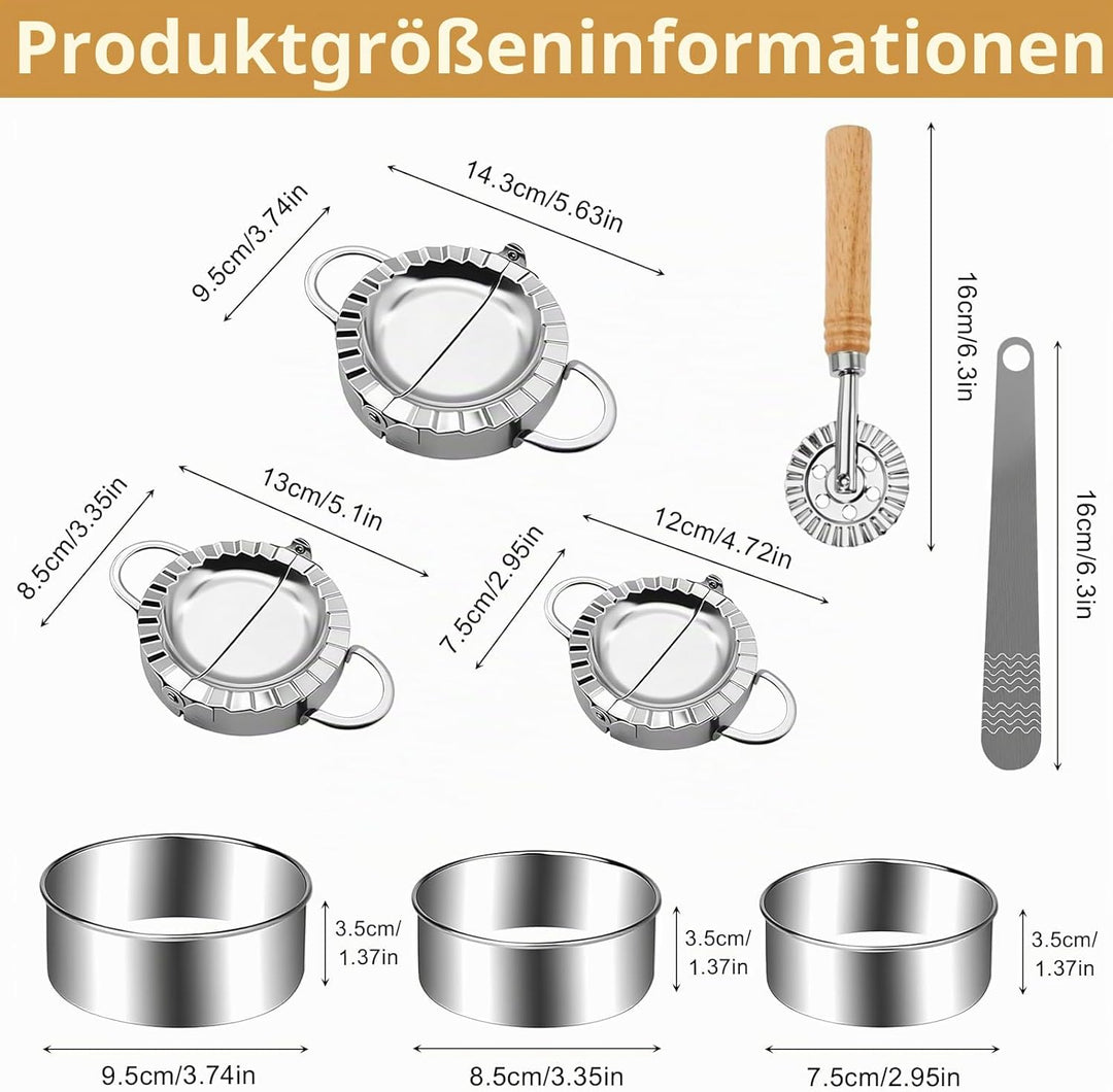 8 Stück Ravioli Former Dumpling Maker Teigtaschenformer Edelstahl Knödel Ravioliformer Set Tortellin