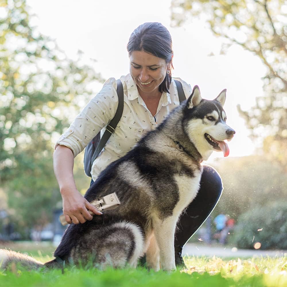 VSSHE Hundeschermaschine,Leise Schermaschine Hund und Katze Mit 2 Geschwindigkeiten Wiederaufladbare