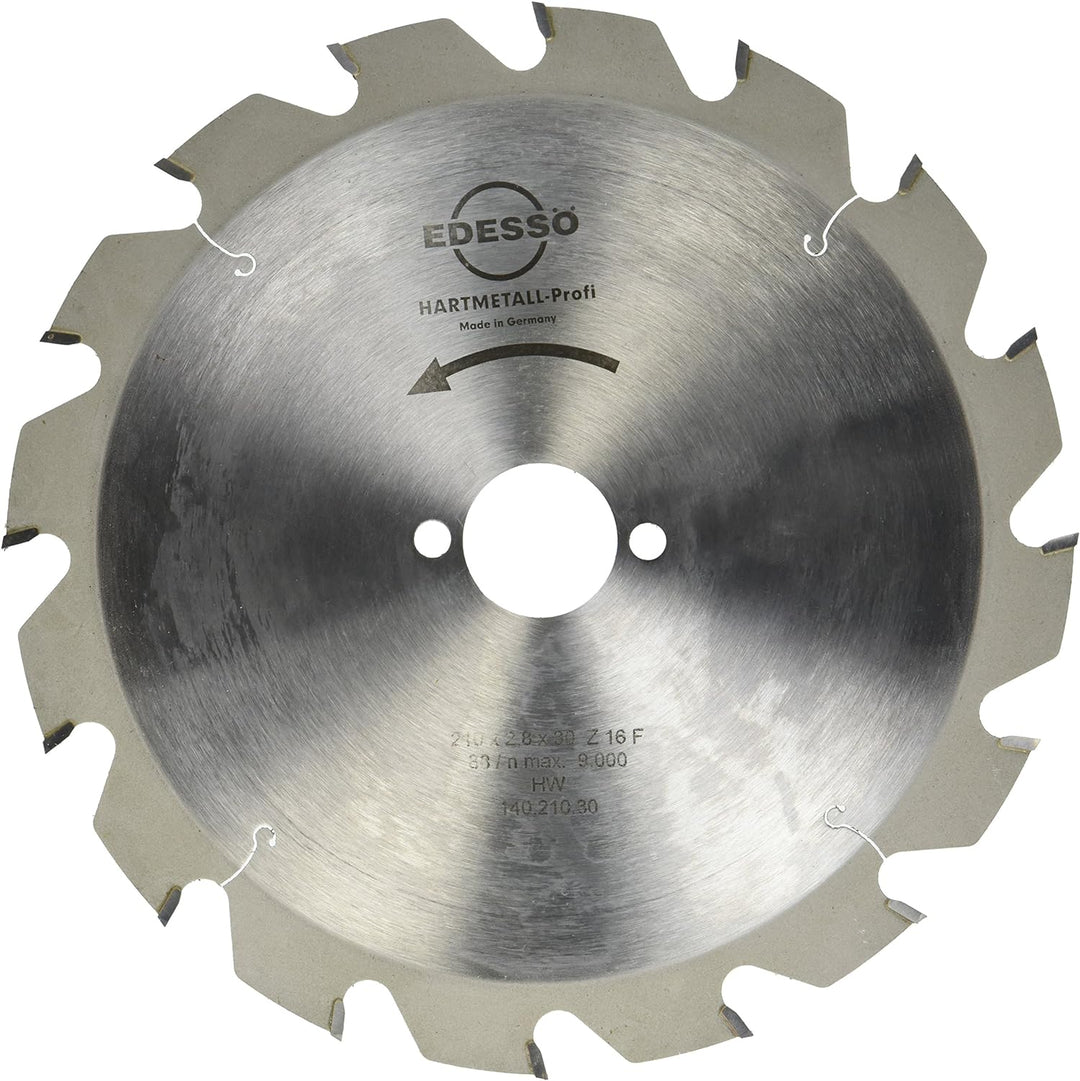 Edessö 14021030 HM-Kreissägeblatt Profi-Grobzahn 2/7/42 HW, Z=16 F, 210 x 2,8/1,8 x 30 mm, Silber