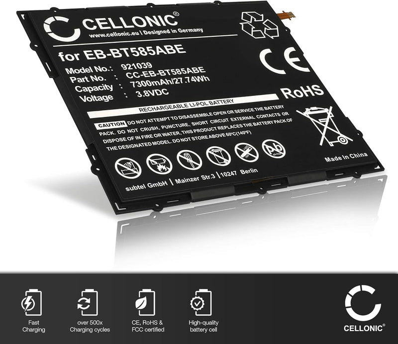 CELLONIC® Ersatz Akku EB-BT585ABA für Samsung Galaxy Tab A 10.1 (SM-T580 / SM-T585) 7300mAh + Werkze