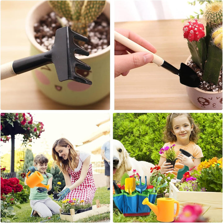 Qunkun Gartenwerkzeug für Kinder, 23 Stück Gartengeräte Set, Kinder Gartengeräte Spielwerkzeuge, Gar