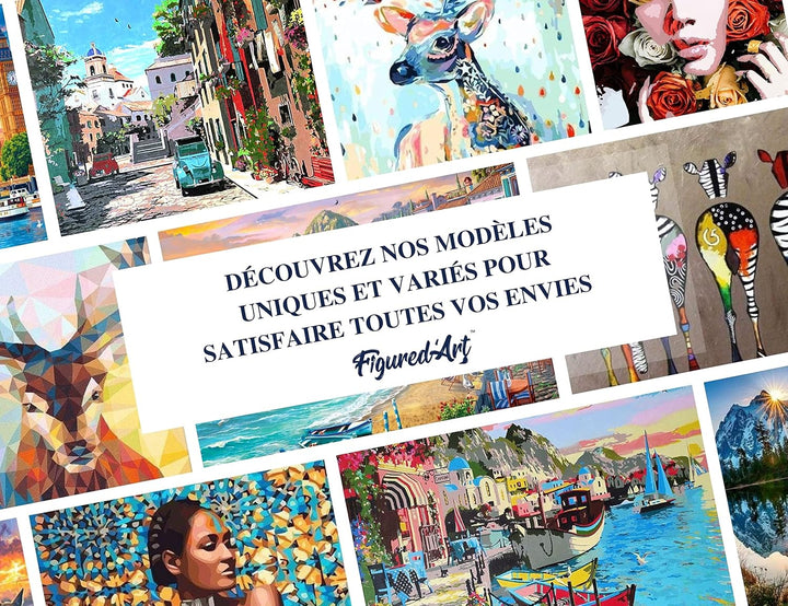 Figured'Art Malen Nach Zahlen Erwachsene Bucht der Delfine - Paint by Numbers Basteln DIY Bastelset