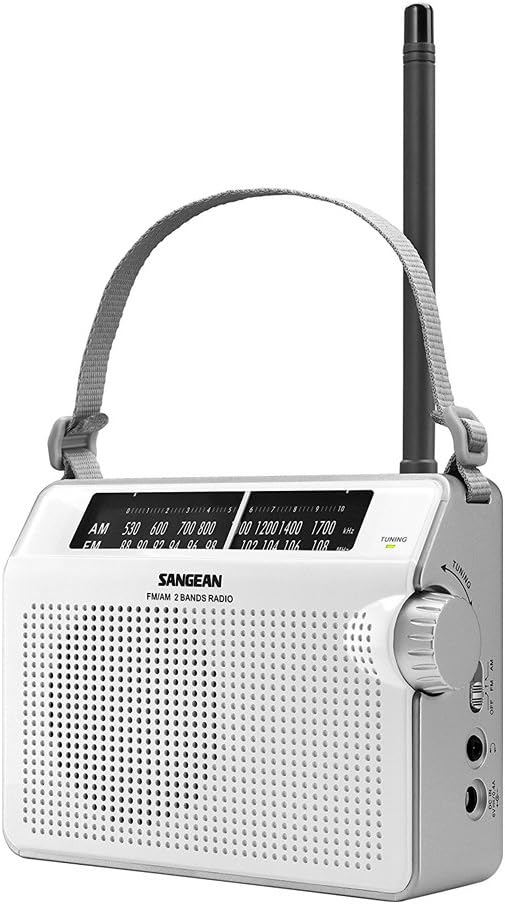 Sangean PR-D6 tragbares Radio (UKW/MW-Tuner, Batterie/Netzbetrieb) weiss, weiss