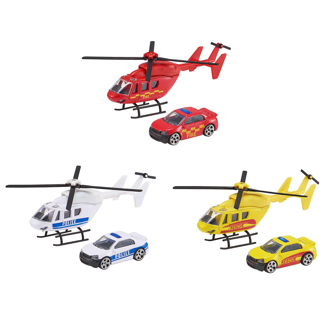 Teamsterz 7535-73614 Hubschrauber & Auto-Spielzeug, Mehrfarbig