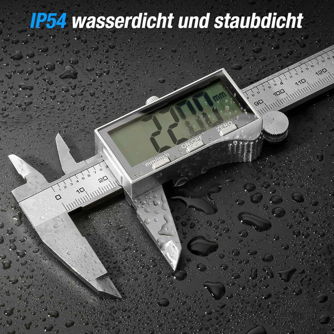 Ueznirn Messschieber Digital mit Grossem LCD-Bildschirm, Schieblehre Digital mit Spritzwasserschutz