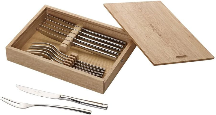 Villeroy und Boch Piemont Steakbesteck Set 12 TLG, 18/10 Edelstahl, 28,5 x 20 x 5 cm Modern & Schlic