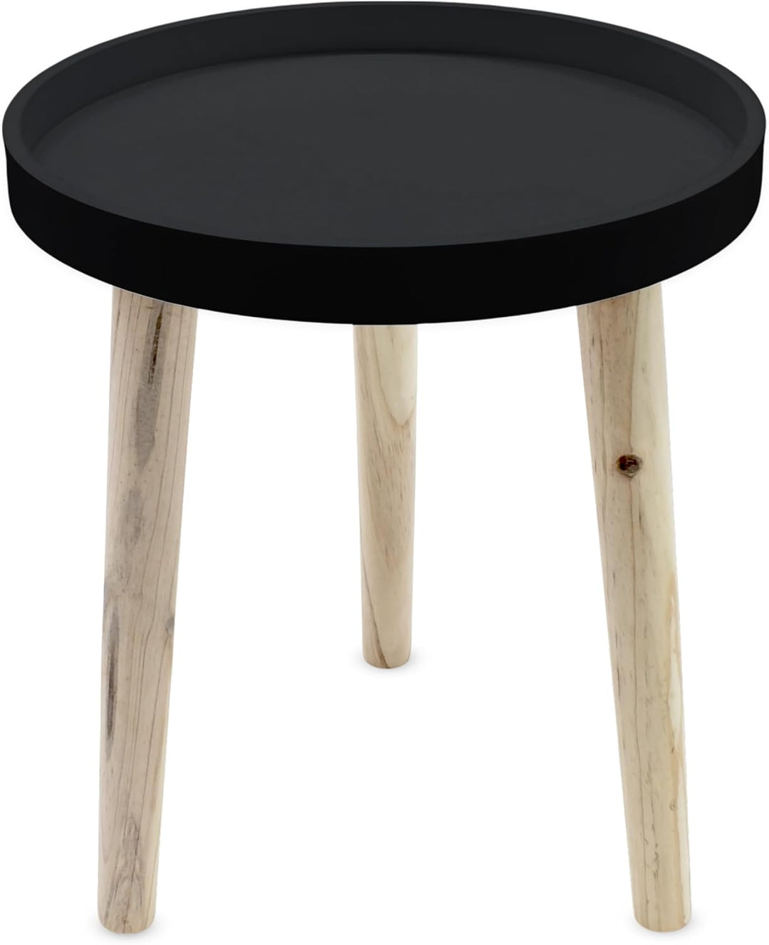 Spetebo Deko Holz Tisch 36x30 cm - schwarz - Kleiner Beistelltisch Couchtisch Sofatisch, Schwarz