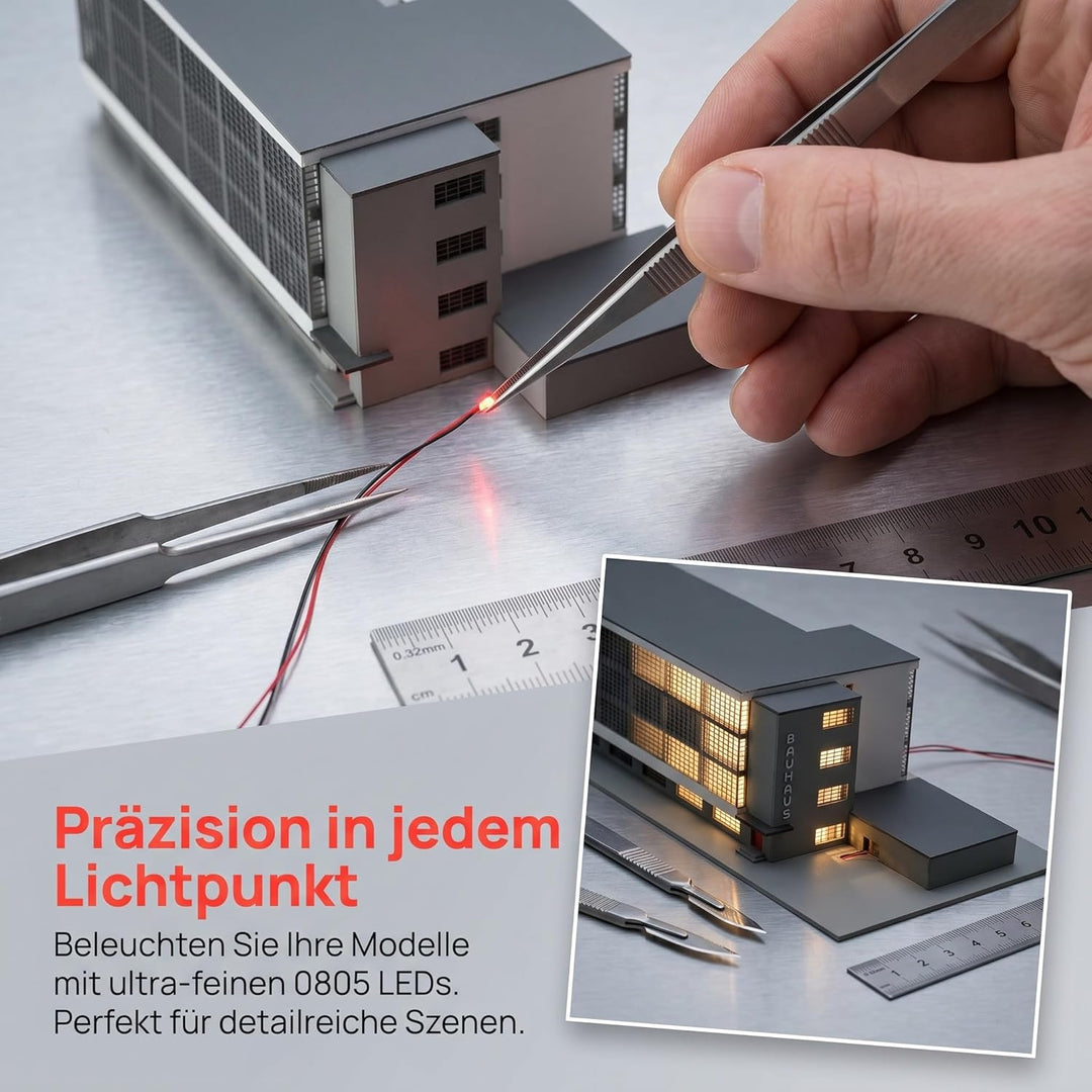 Milageto 20 Vorgelötet Micro SMD Led 0805 Led (Warm Rot Grün Blau Orange Erhältlich), Orange, Orange