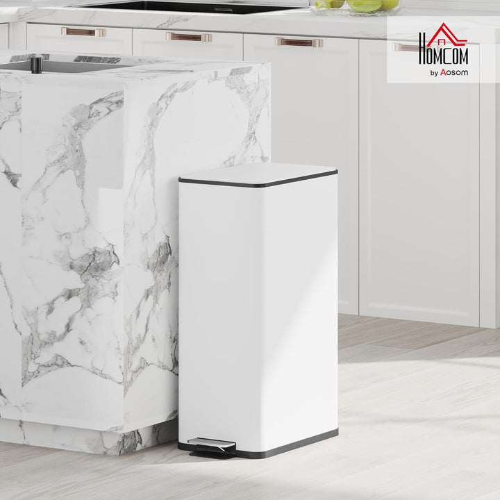 HOMCOM Mülleimer 20 L Treteimer mit Softclose-Deckel und Pedal Abfalleimerinkl. Inneneimer Abfallsam