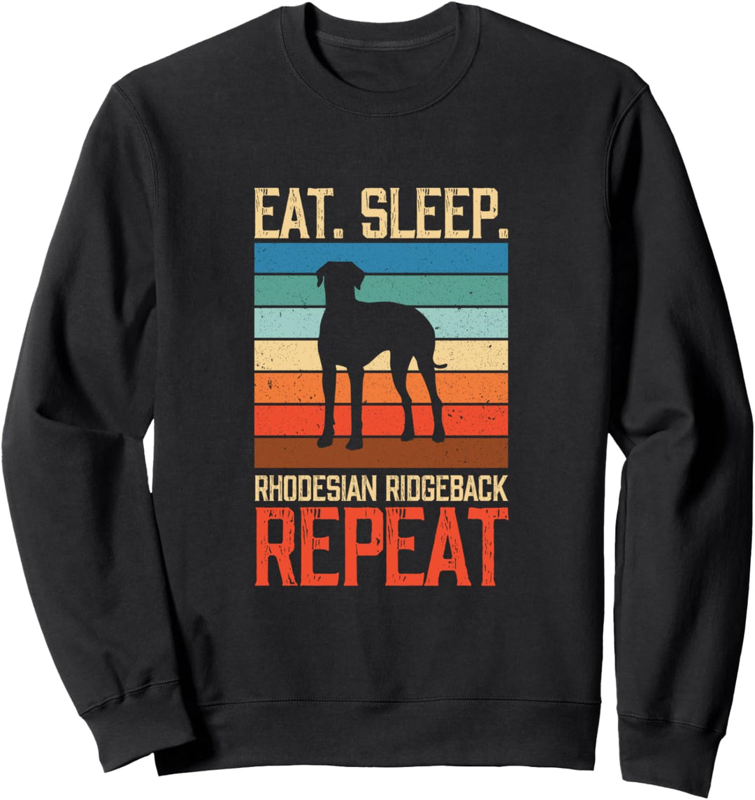 Eat Sleep Rhodesian Ridgeback Repeat Vintage Hund Hunde Sweatshirt