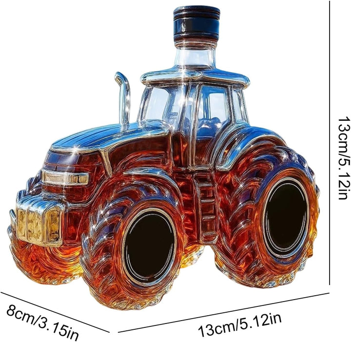 Whiskey-Glasflaschen, 300 ml, Traktor-Design, Getränkebehälter – Wodka-Whiskey-Flaschenspender, für