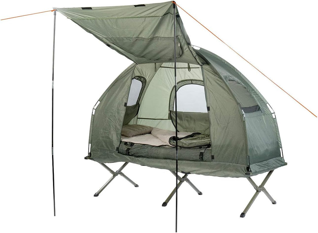 Zelt mit Feldbett 4in1-Zelt, Feldbett & Winter-Schlafsack, 4in1-Zelt, Feldbett & Winter-Schlafsack