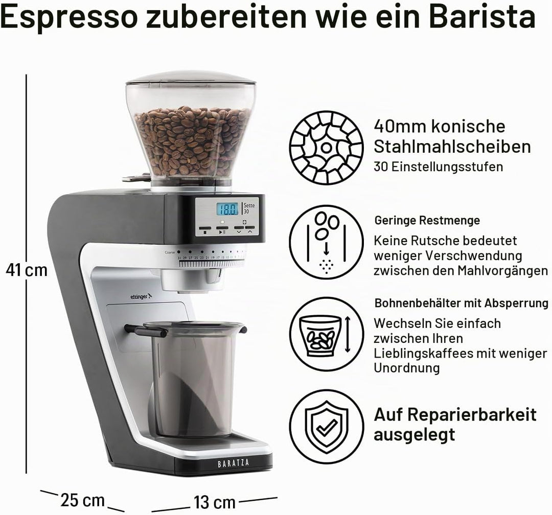Baratza Sette 30 | Elektrische Kaffeemühle, Kunststoff, 13 x 23, 9 x 38, 1 cm