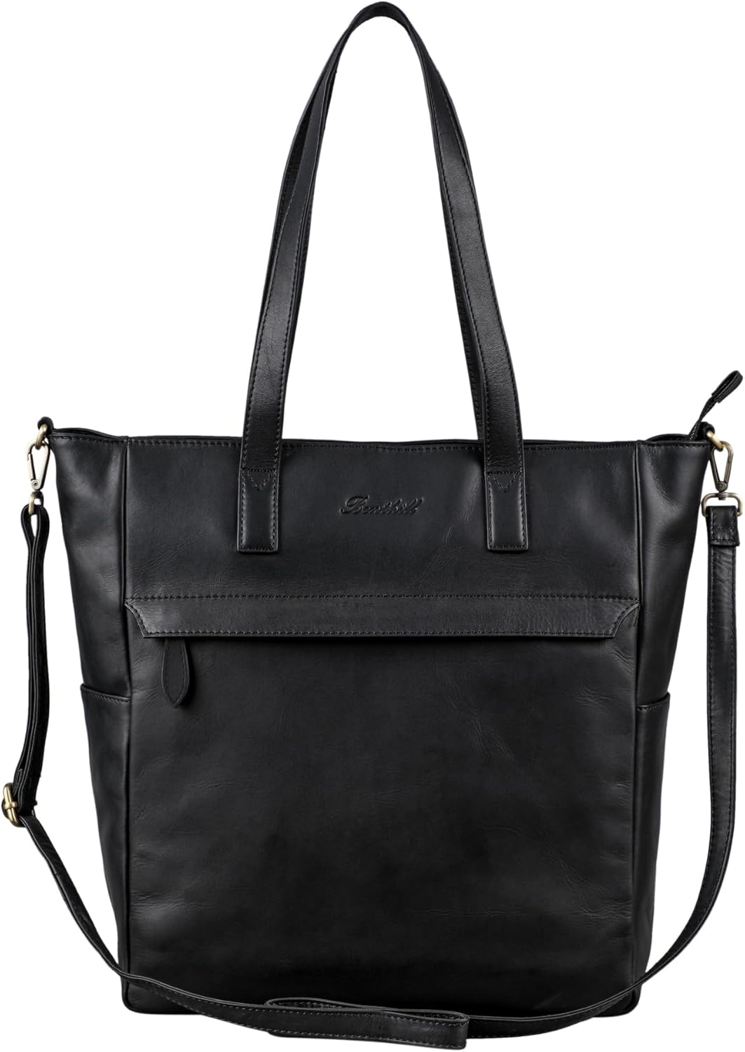 Benthill Shopper Damen Leder Gross - Ledertasche mit Reissverschluss - Umhängetasche aus Echtleder -
