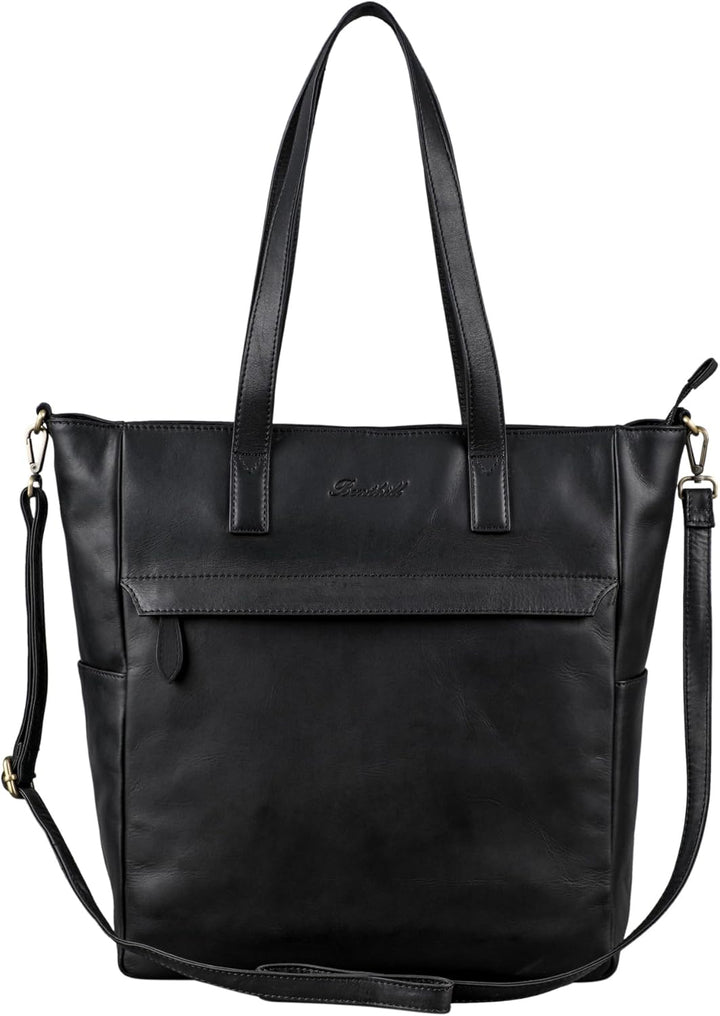 Benthill Shopper Damen Leder Gross - Ledertasche mit Reissverschluss - Umhängetasche aus Echtleder -