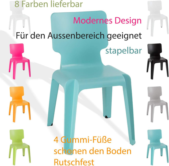Stapelstuhl, Kunststoff Stuhl Stapelbar Authentics Wait robust versch.Farben grau