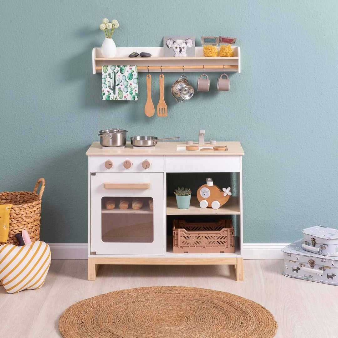Musterkind Spielküche Magnolia weiss/Natur - Kinderküche aus Holz