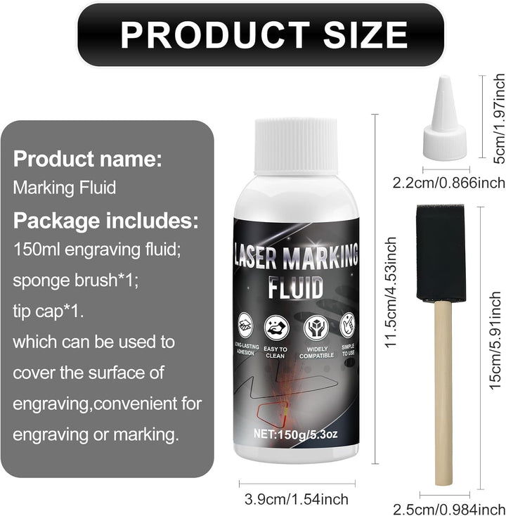 150ml Laser Markierungsspray, Laser Gravur Spray, Laser Spray, Markierungsspray, für Lasergravuren v
