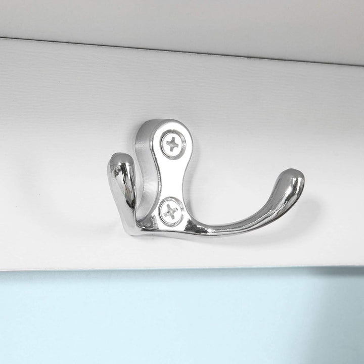 SoBuy® FRG48-W Wandgarderobe,Wandhaken, Hängeregal, Badezimmerschrank,mit 4 Haken,weiss, B 60 cm B:6