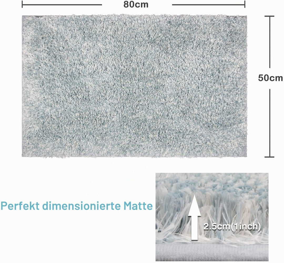 FCSDETAIL rutschfeste, Hochflor Badteppiche, Maschinenwaschbare Badematte, Badvorleger mit Wasserabs