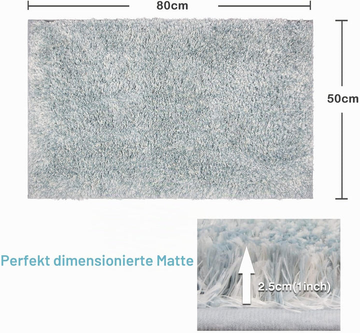 FCSDETAIL rutschfeste, Hochflor Badteppiche, Maschinenwaschbare Badematte, Badvorleger mit Wasserabs