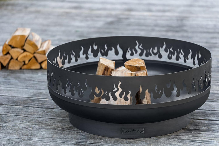 Cook King Feuerschale „FIRE“ 80 cm Feuerstelle Grill BBQ Feuerkorb Stahl Feuerwanne Gartengrill Gril