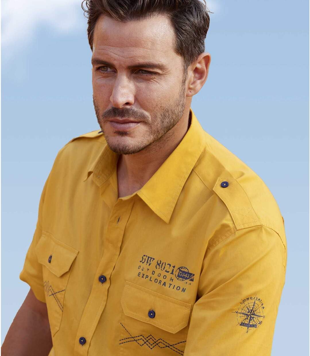 ATLAS FOR MEN - Herrenhemd - Kurze Ärmel - Verfügbar in grossen Grössen von M bis 5XL M Gelb, M Gelb