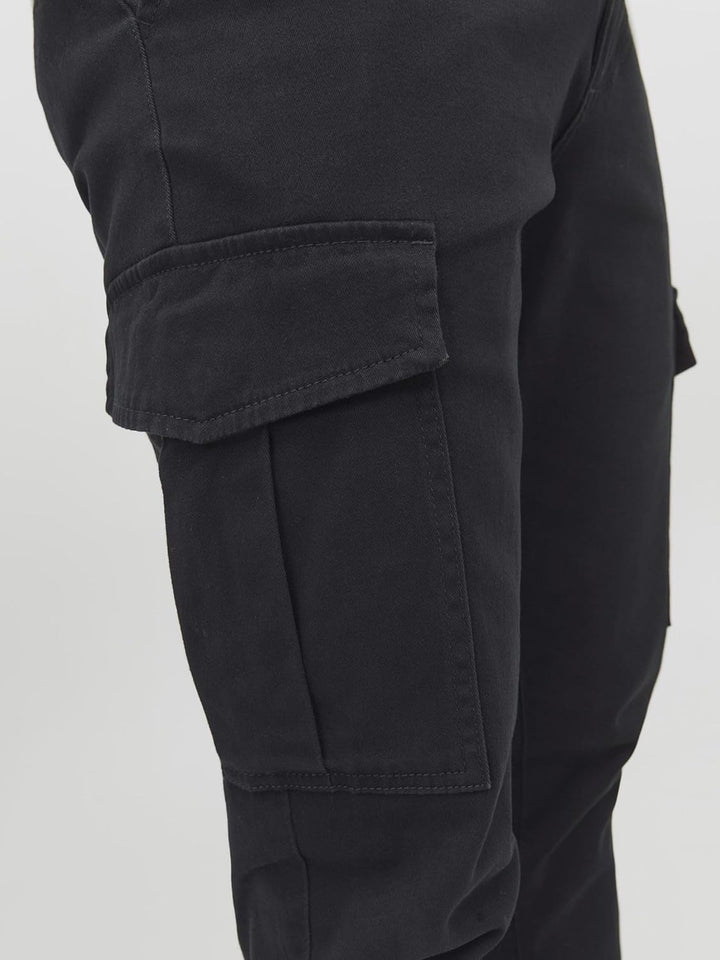 JACK & JONES Men's JJMarco Cargo Jogger Sweatpants Cuffed Track Bottom 36W / 34L Schwarz, 36W / 34L