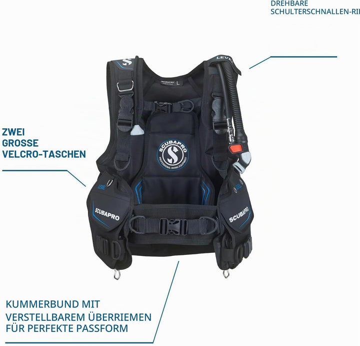 SCUBAPRO Level BCD mit Balanced Power Inflator (BPI), M (2020) Stufe Bcd 2020 M, Stufe Bcd 2020 M