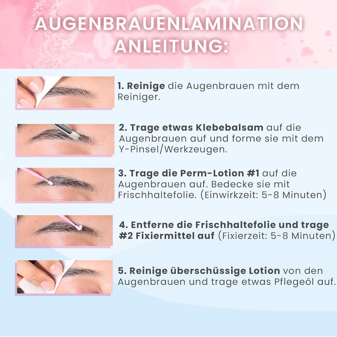 Wimpernlifting Set, Augenbrauen Lifting Set, 2-in-1-Lösung, Brow Lifting Set, Hält 6-8 Wochen, 15 An