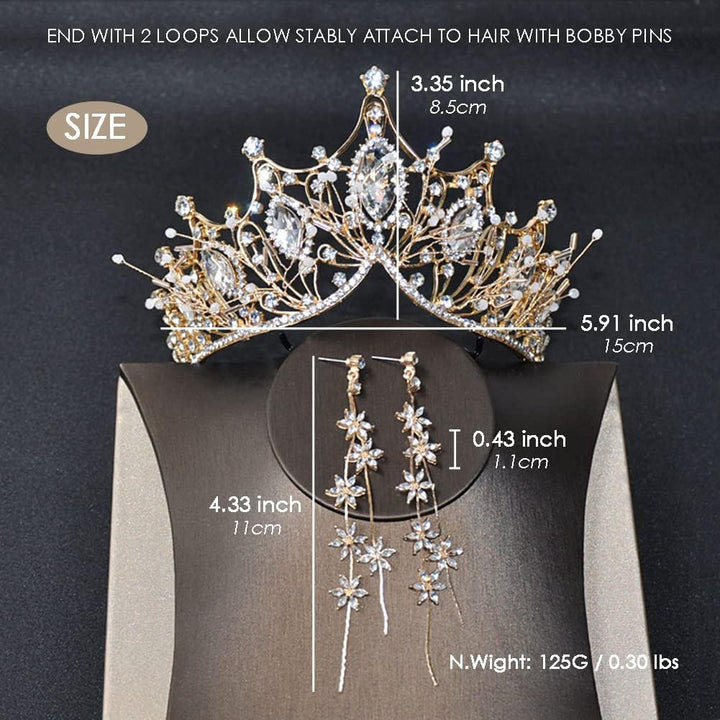 Moonight Wedding Crown for Bride Rhinestone Princess Tiara for Women Prom Queen Crown Pageant-Bridal