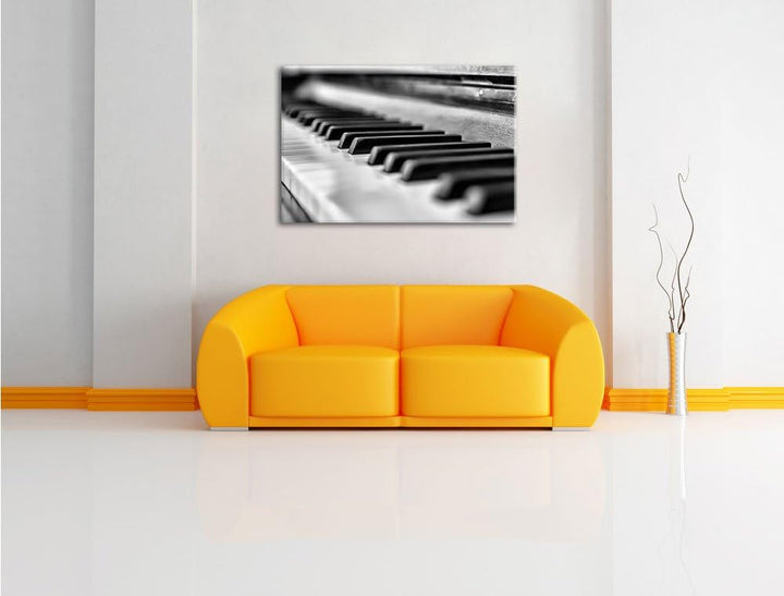Pixxprint Elegantes Klavier als Leinwandbild/Grösse: 100x70 / Wandbild/Kunstdruck/fertig bespannt, 1