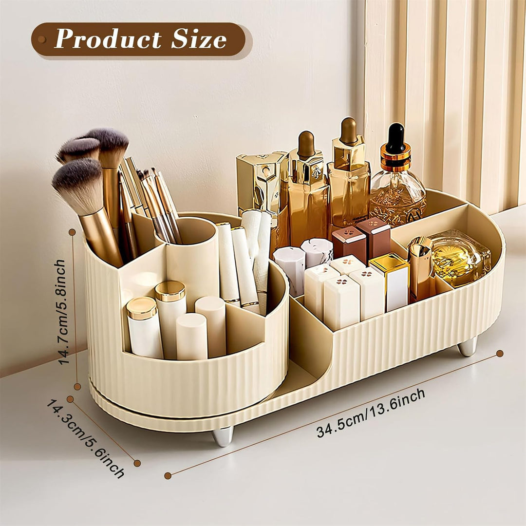 Cinnani Make Up Kosmetik Organizer, 360° Drehbarer Beauty Organizer, Multifunktionale Kosmetikaufbew