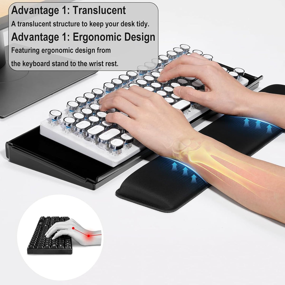 Tastaturablage Aus Durchsichtiges Acryl Geneigter Computer Mit Aufbewahrungsbo, Tastaturablagehalter