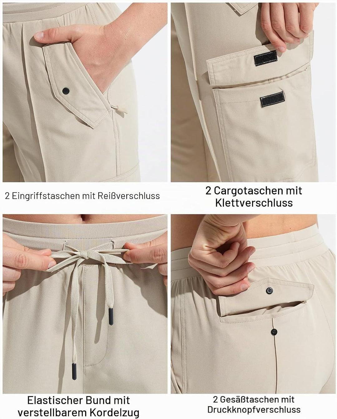 MOCOLY Damen Leichte Wanderhose Outdoor Trekkinghose Atmungsaktive Cargo Hose Kletterhose Outdoorhos