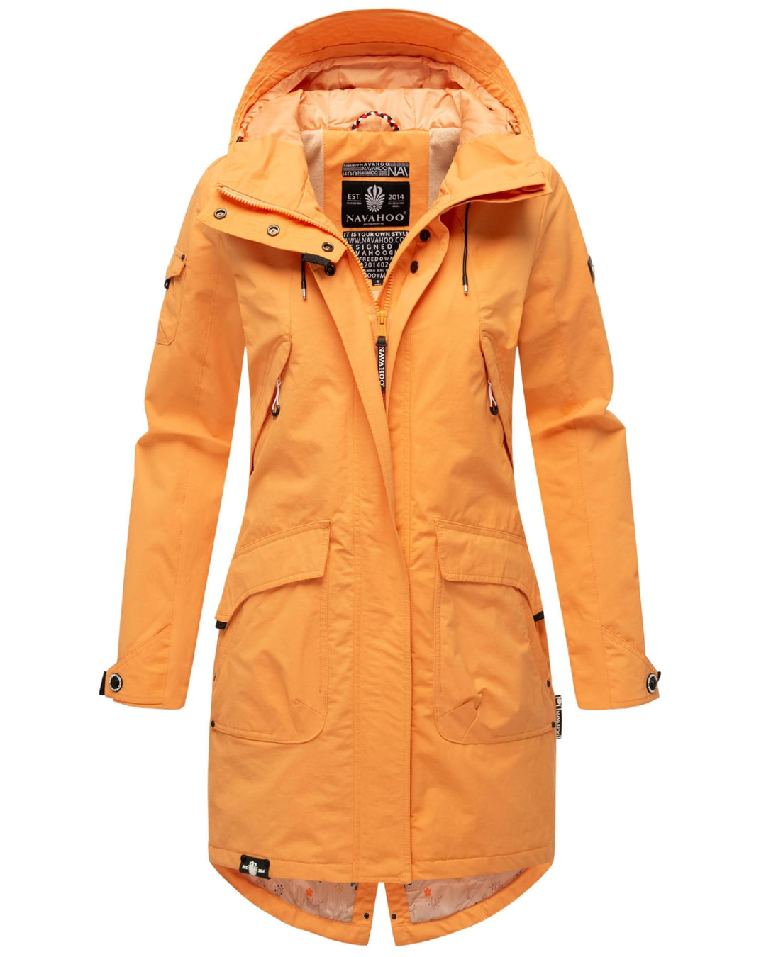 Navahoo Damen Übergangsjacke leichte Jacke mit Kapuze Pfefferschote XS-3XL XS Apricot Sorbet, XS Apr