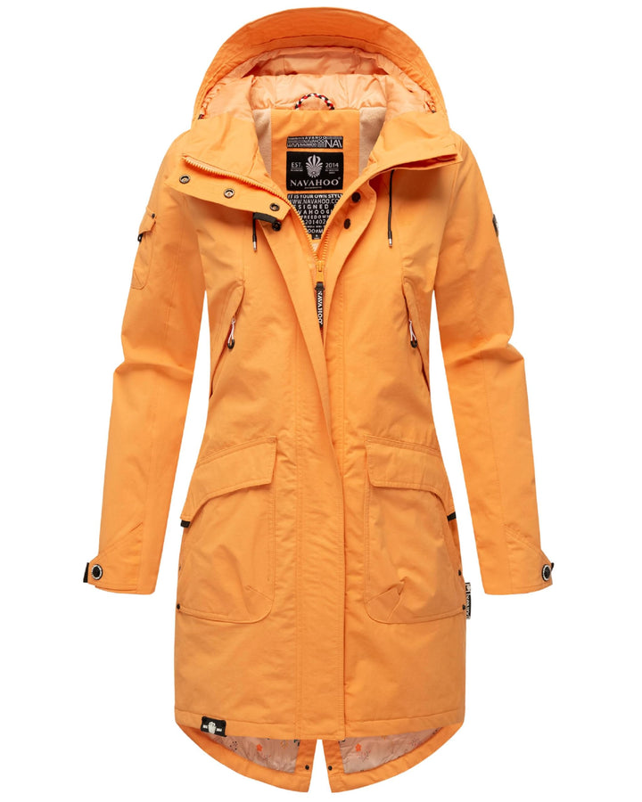 Navahoo Damen Übergangsjacke leichte Jacke mit Kapuze Pfefferschote XS-3XL XS Apricot Sorbet, XS Apr