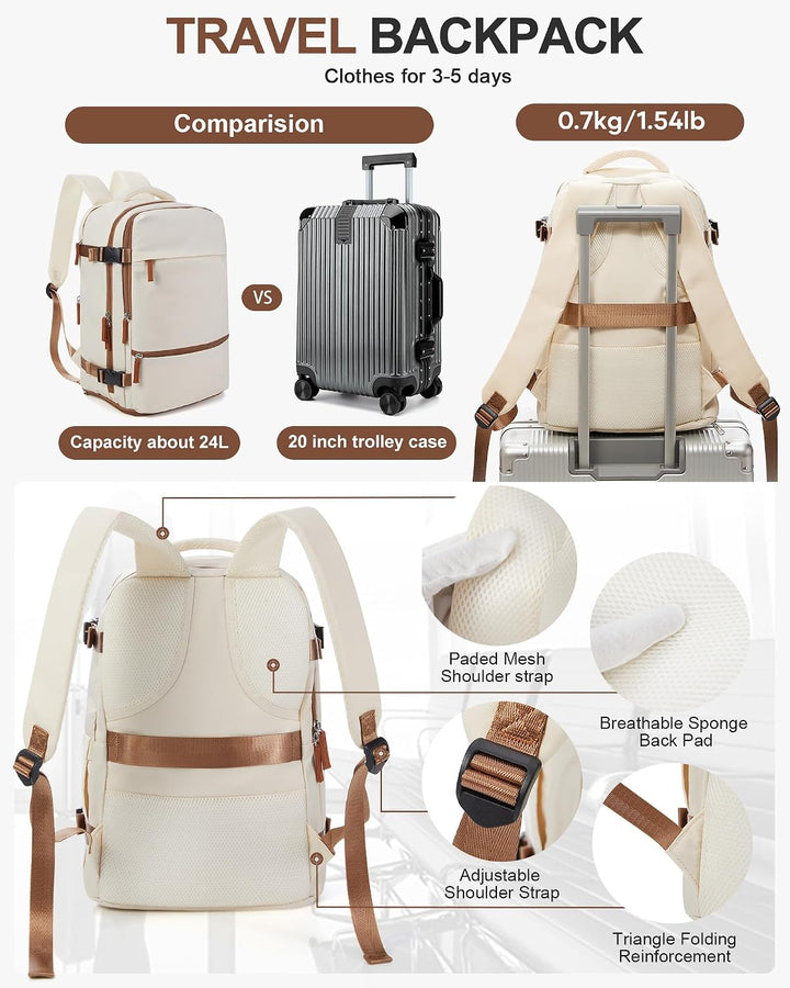 BJLFS Rucksack Handgepäck Flugzeug 40x30x20 Damen Reiserucksack Ryanair Handgepäck 40x20x25 Vakuum W