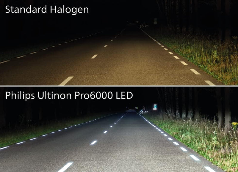 Philips Ultinon Pro6000 H7-LED Motorrad Scheinwerferlampe mit Strassenzulassung, +230% helleres Lich