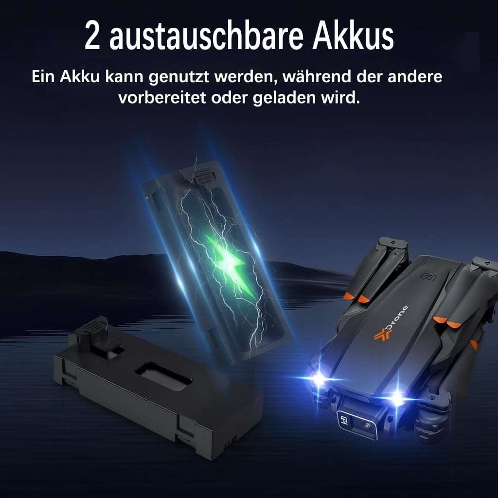 Drohne mit Kamera 4K für Anfänger, Kinder und Erwachsene, Mini Drohne mit WiFi, 2 Akkus, Ein-Knopf S